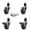 Service Caster 3'' Maroon Poly Wheel Swivel 1-3/4'' Expanding Stem Caster Set 2 Brakes, 4PK SCC-EX20S314-PPUB-MRN-2-PLB-2-134 - alternate 3